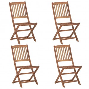 Cadeiras dobráveis de jardim 4 unidades madeira maciça de acacia D