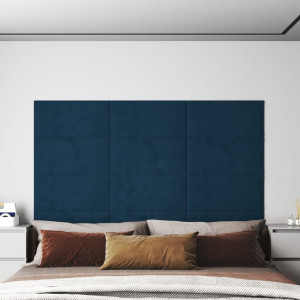 Paneles de pared 12 uds terciopelo azul 60x30 cm 2.16 m² D