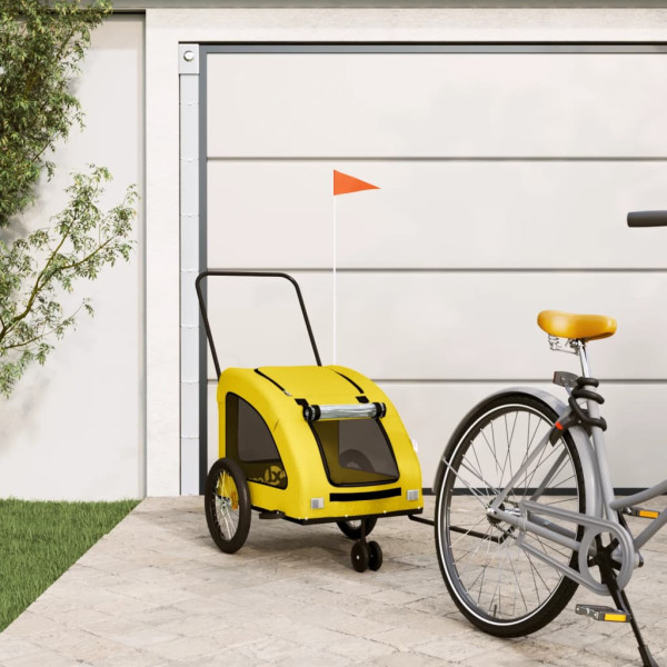 Remolque de bicicleta mascotas hierro tela Oxford amarillo D