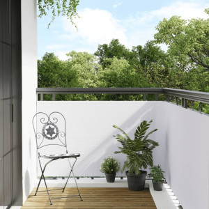 Toldo para balcón ratán sintético blanco 300x80 cm D