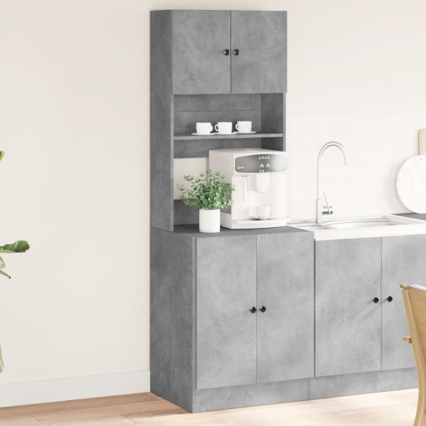 Mueble de cocina madera ingeniería gris hormigón 60x50x180 cm D