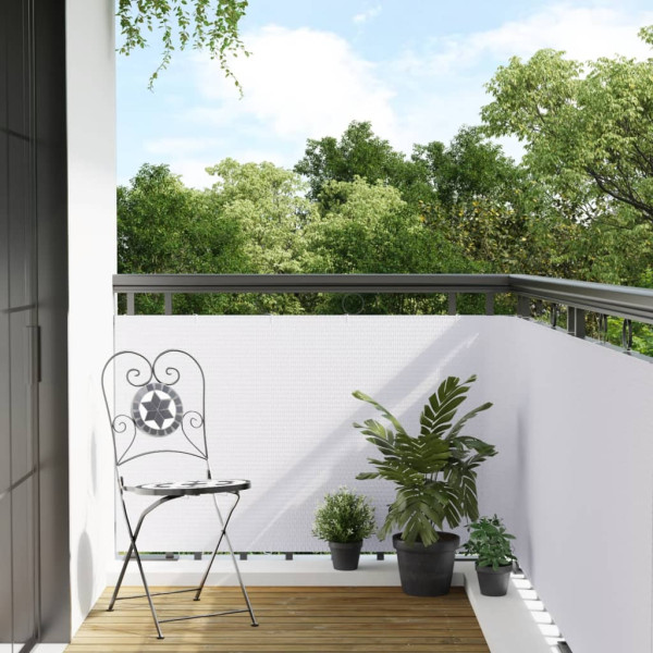 Toldo para varanda sintético branco rattan 400x80 cm D