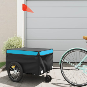 Remolque para bicicleta hierro negro y azul 45 kg D