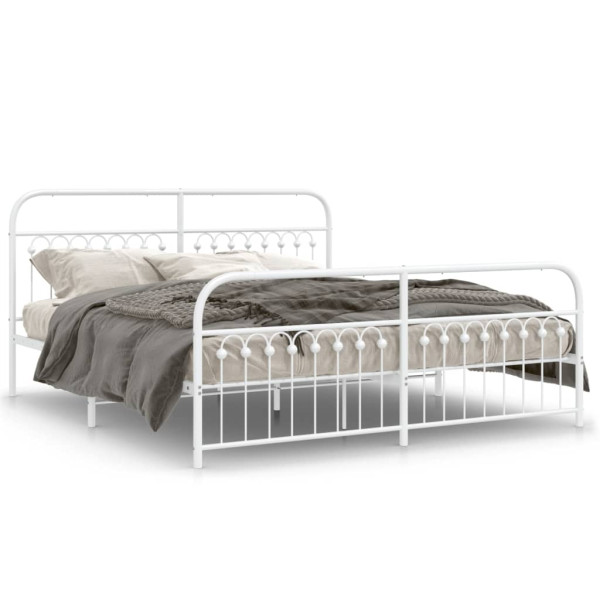 Estrutura da cama com estribo de metal branco 183x203 cm D