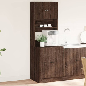 Mueble de cocina madera ingeniería marrón roble 60x50x180 cm D