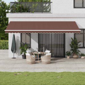 Toldo retráctil manual marrón 600x300 cm D