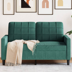 Sofá de 2 plazas de terciopelo verde oscuro 120 cm D