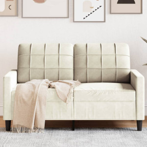 Sofá de 2 plazas terciopelo color crema 120 cm D