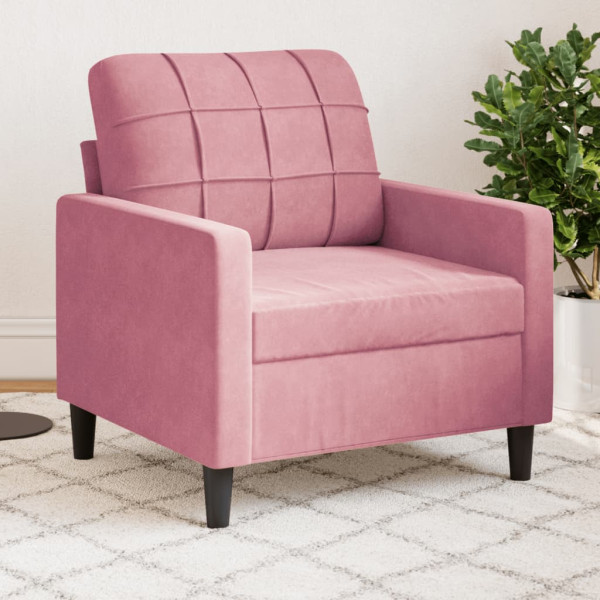 Sillón de terciopelo rosa 60 cm D