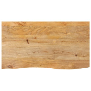 Tablero de mesa borde natural madera maciza mango 120x60x2.5 cm D