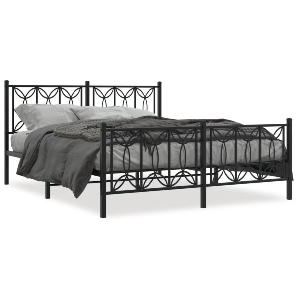 Cama de cabeça e stribo black metal 150x200 cm D