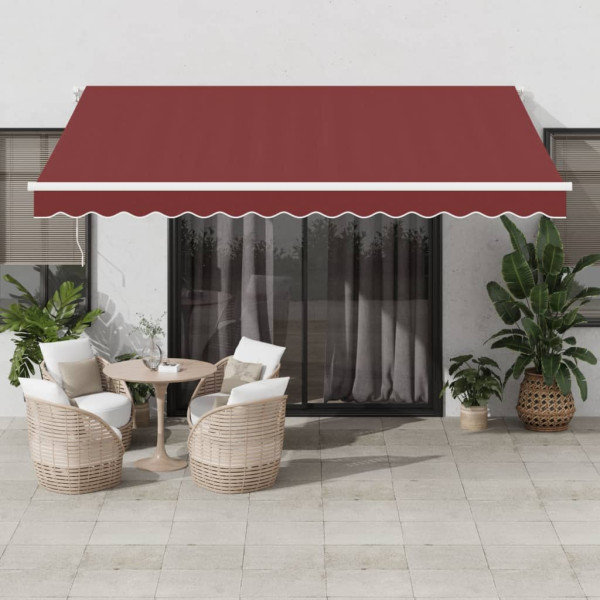 Toldo retrátil automático com luzes LED bordô 400x300 cm D