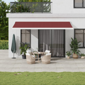 Toldo retráctil automático burdeos 500x300 cm D