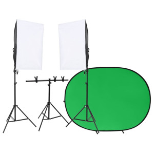 Kit de estúdio fotográfico com iluminação e fundo D