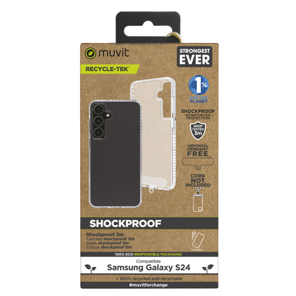 Capa muvit à prova de choque 3m para samsung galaxy s24 transparente D