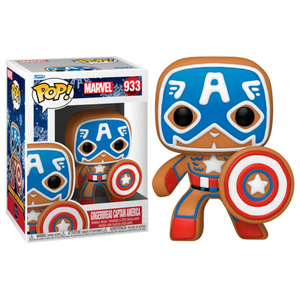 Funko pop maravilha christmas ginger capitão americano 50657 D