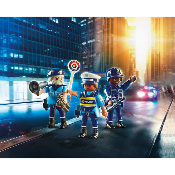 Cidade Playmobil com figuras policiais D