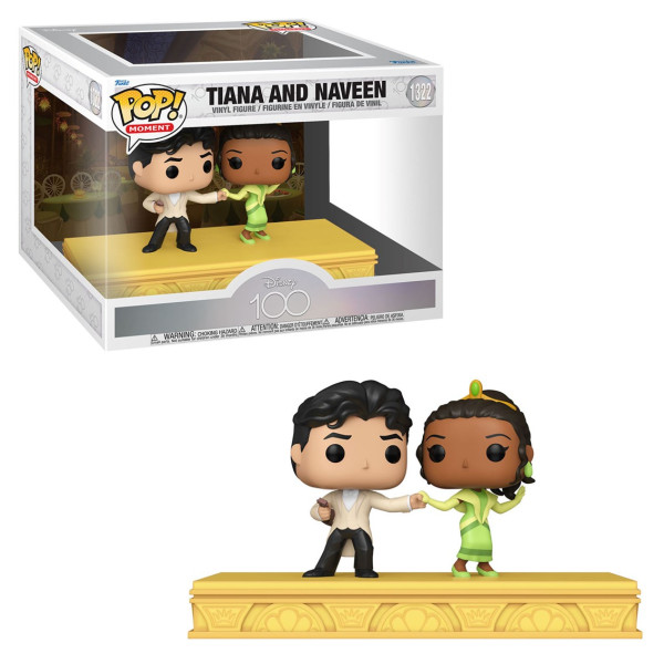 Funko pop moment pack de 2 disney 100 aniversário tiana & naveen 67976 D