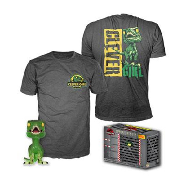 Pop & tee jurassic park clever raptor  funko + camiseta talla l D