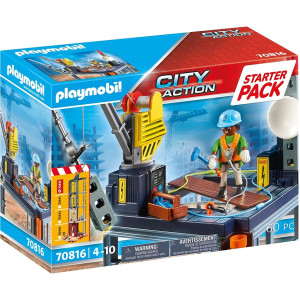 Playmobil  starter pack construccion con grua D