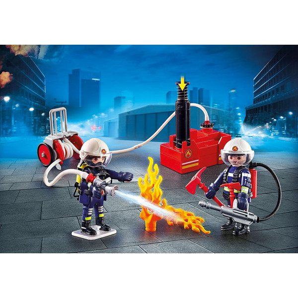 Ação da cidade Playmobil - bombeiros com bomba d'água D