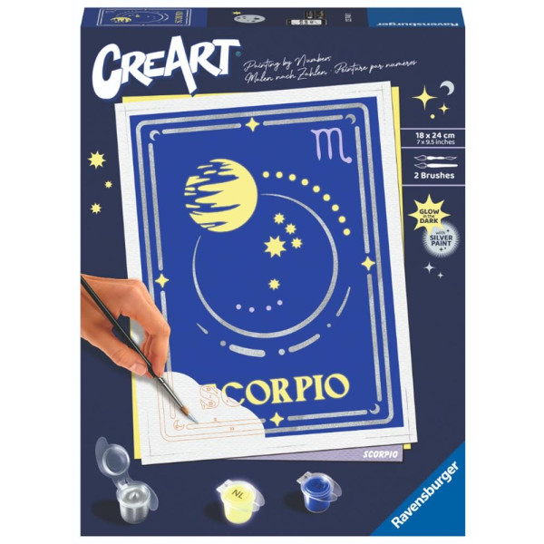 Kit para pintar con números ravensburger creart serie trend d zodiac: escorpio D