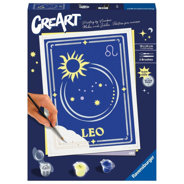 Kit para pintar con números ravensburger creart serie trend d zodiac: leo D