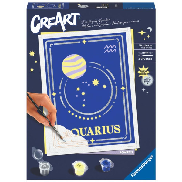 Kit para pintar con números ravensburger creart serie trend d zodiac: acuario D