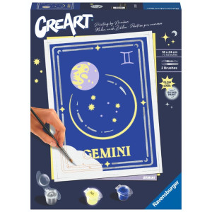 Kit para pintar con números ravensburger creart serie trend d zodiac: geminis D