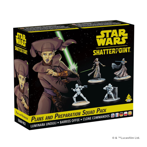 Jogos de mesa estrelas guerras shatterpoint planos e preparação equipe pack D