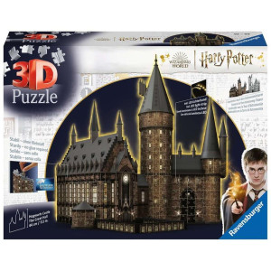 Puzzle 3d ravensburger harry potter castelo hogwarts - o grande salão - edição noturna D