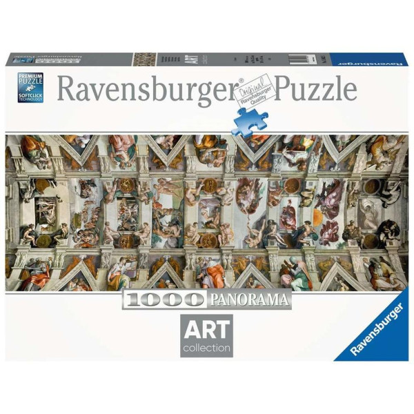 Quebra-cabeça panorâmico Ravensburger Michelangelo: abóbada da Capela Sistina 1000 peças D