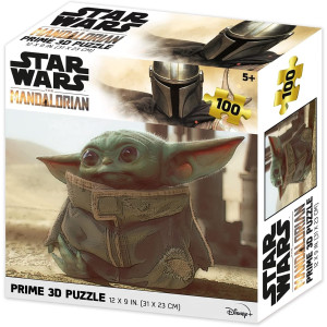 Quebra-cabeça lenticular 3D Prime 100 peças o Mandalorian Grogu sentado D