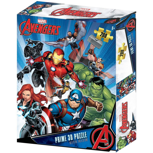 Puzle lenticular prime 3d 200 piezas marvel vengadores personajes D