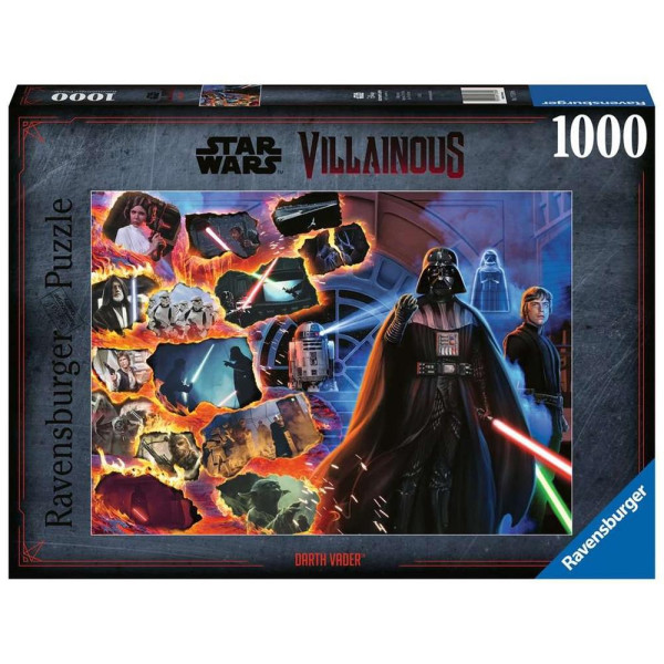 Quebra-cabeça do vilão Ravensburger Star Wars: Darth Vader 1000 peças D