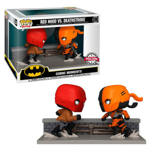 Funko pop momentos pack duplo dc capuz vermelho vs deathstroke exclusivo 48886 D