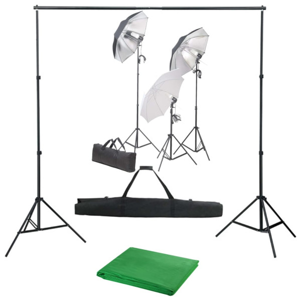 Kit de estúdio de fotografia com conjunto de luzes e fundo D