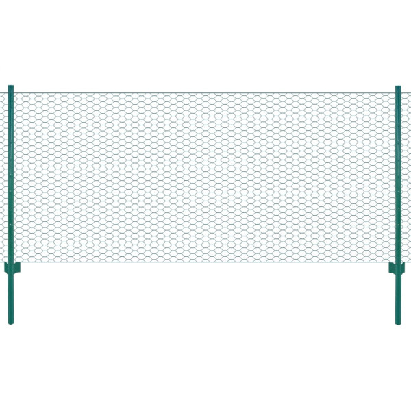 Cerca de malha de arame com postes de aço 25x1 m verde D