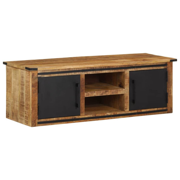 Mueble de TV con puertas madera maciza de mango 105x35x36 cm D