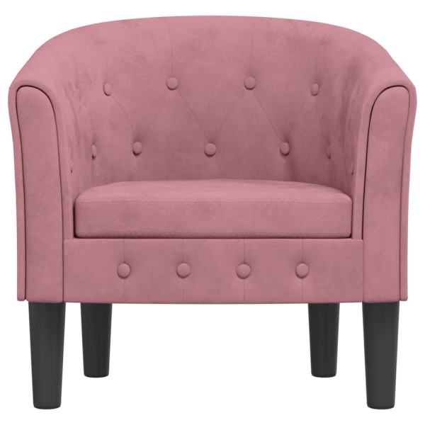 Sillón de terciopelo rosa M 3