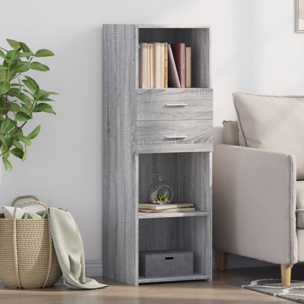 Aparador alto madera de ingeniería gris Sonoma 40x42.5x124 cm D