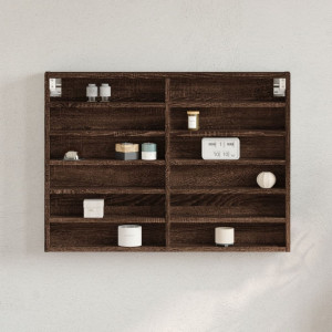 Vitrina de madera de ingeniería marrón roble 80x8.5x58 cm D