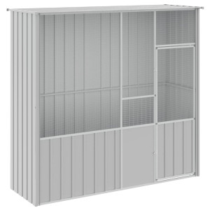 Gaiola de pássaro de aço galvanizado cinzento 215x78x200 cm D