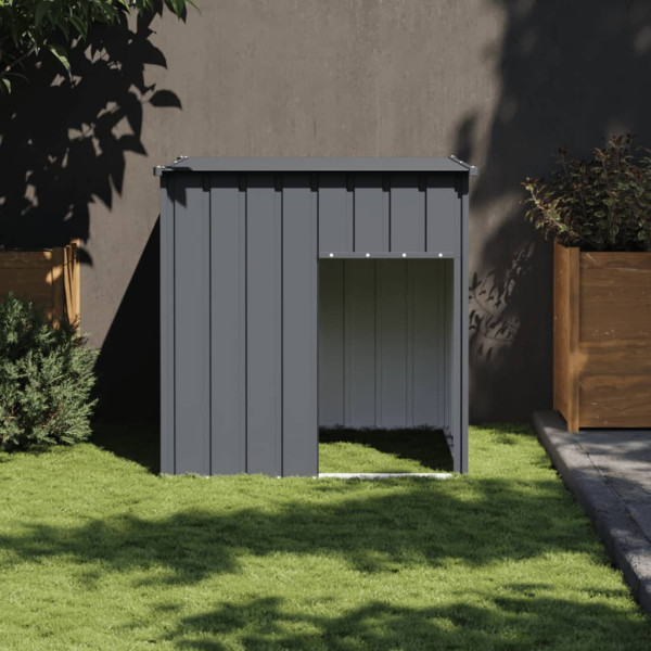 Caseta perros con tejado acero galvanizado gris 110x103x109 cm D