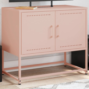 Mueble para TV de acero rosa 68.5x39x60.5 cm D