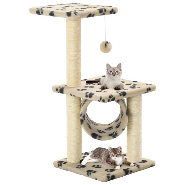 Rascador para gatos com pólo sisal 65 cm de estampas bege D