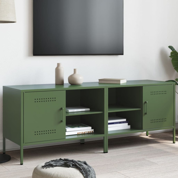 Muebles de TV 2 piezas acero verde oliva 68x39x50.5 cm D