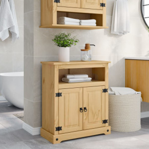 Armario de baño Corona madera maciza de pino 70x33x80 cm D