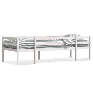 Estructura de cama de niños madera maciza pino blanco 75x190 cm D