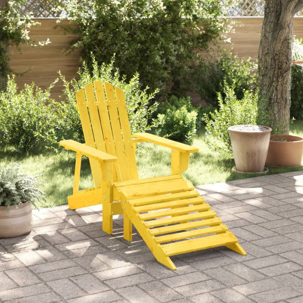 Silla Adirondack con otomana madera maciza de abeto amarillo D